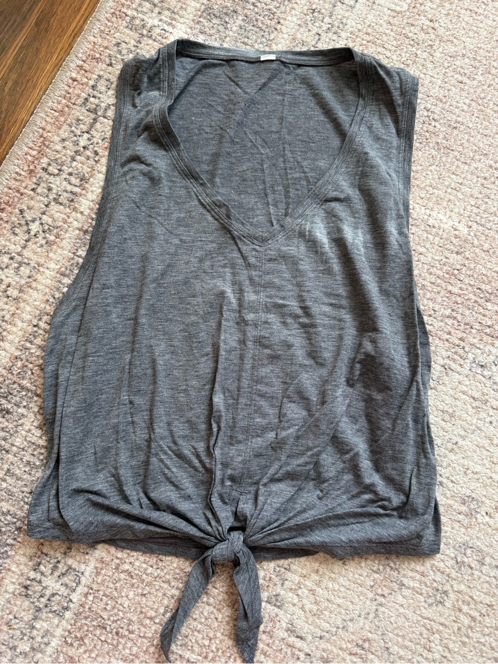 Lululemon Charcoal Grey V-Neck Tie-Front Tank Top